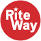 Rite Way company logo: white text on a red circle with a star over the letter i.